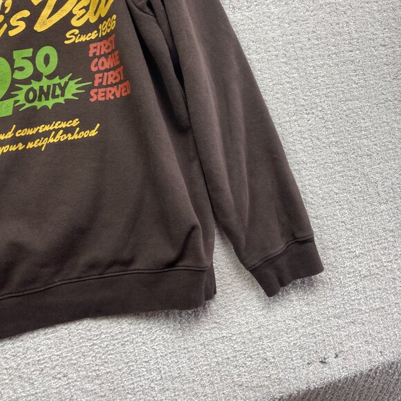 H&M x Sonnie's Deli Men's M Loose Fit Printed Hoodie Pocket Mocka Brown - Picture 10 of 11